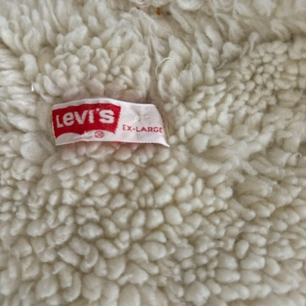 Vintage Levi’s Men’s Orange Tab Sherpa Fleece Denim Snap Button Vest Size XL